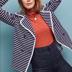 Anthropologie by Anthropologie white & Navy blazer